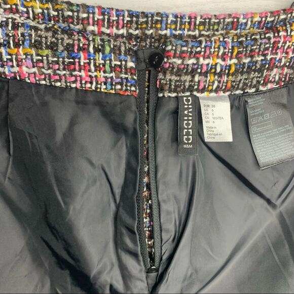 DIVIDED By H&M Women Skirt tweed Multicolor Size 6 Back Hidden Zipper an… - Picture 7 of 9